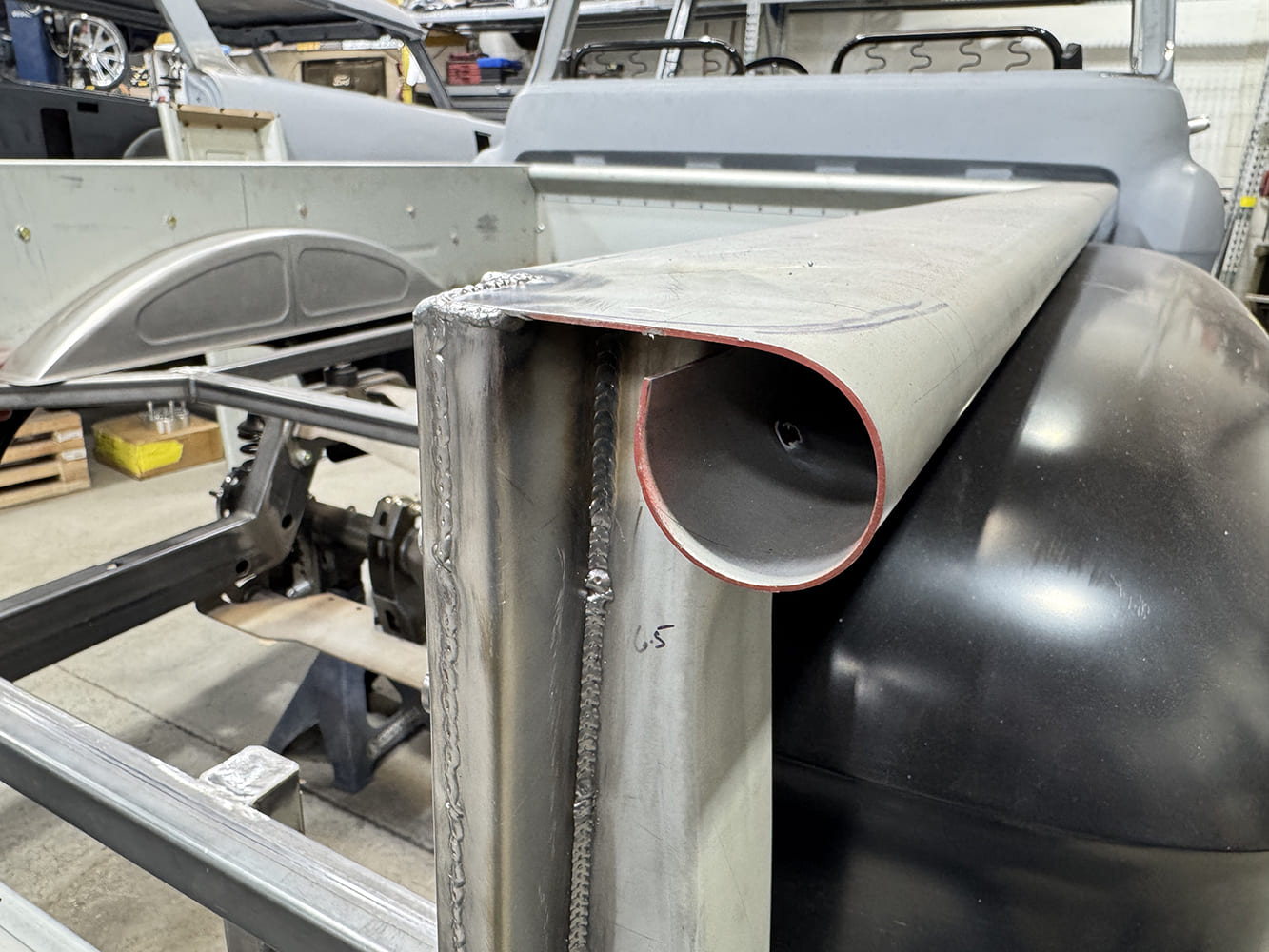 21 chevy c10 stake pocket custom rolled rail mock up test fit