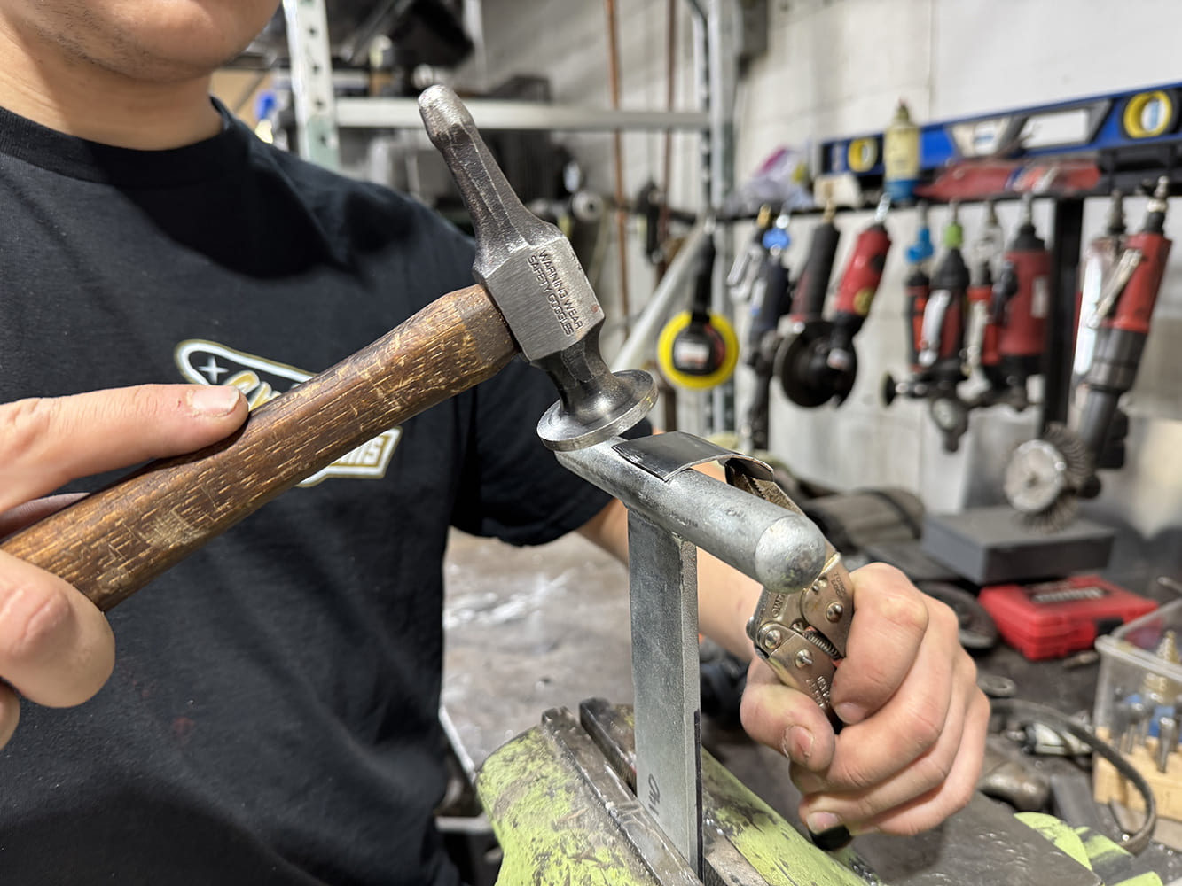 27 chevy c10 stake pocket mallet shaping endcap detail form