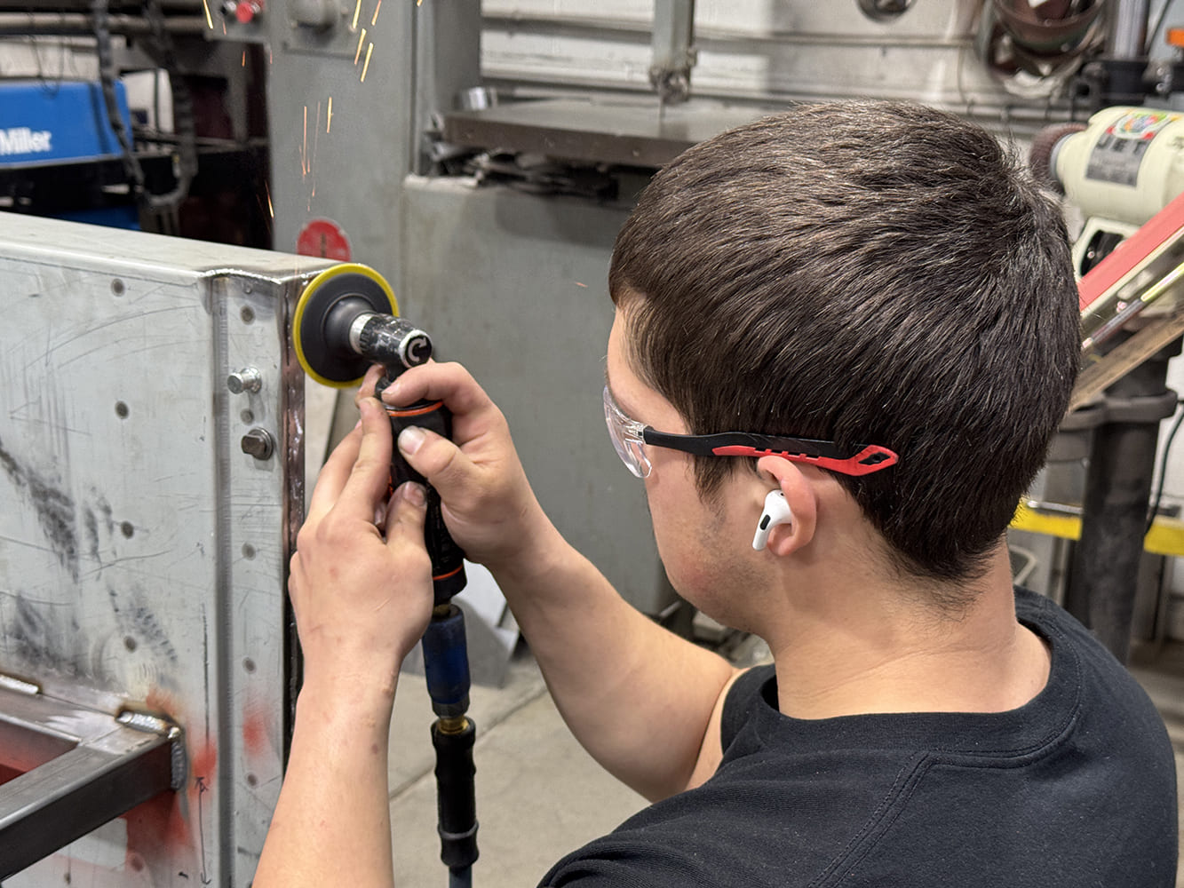 30 chevy c10 stake pocket roloc grind cleanup finish work