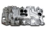 000 aluminum intake manifold before and after vapor blasting restoration