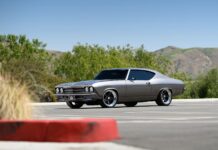 Father and Sons 1969 Chevelle Project Comes to Life 001 1969 Chevelle Pro Touring build satin gray paint Forgeline wheels modern stance