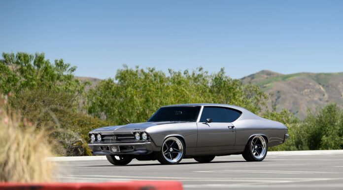 Father and Sons 1969 Chevelle Project Comes to Life 001 1969 Chevelle Pro Touring build satin gray paint Forgeline wheels modern stance