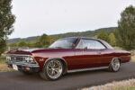 002 1966 Chevelle SS burgundy Pro Touring custom wheels chrome trim