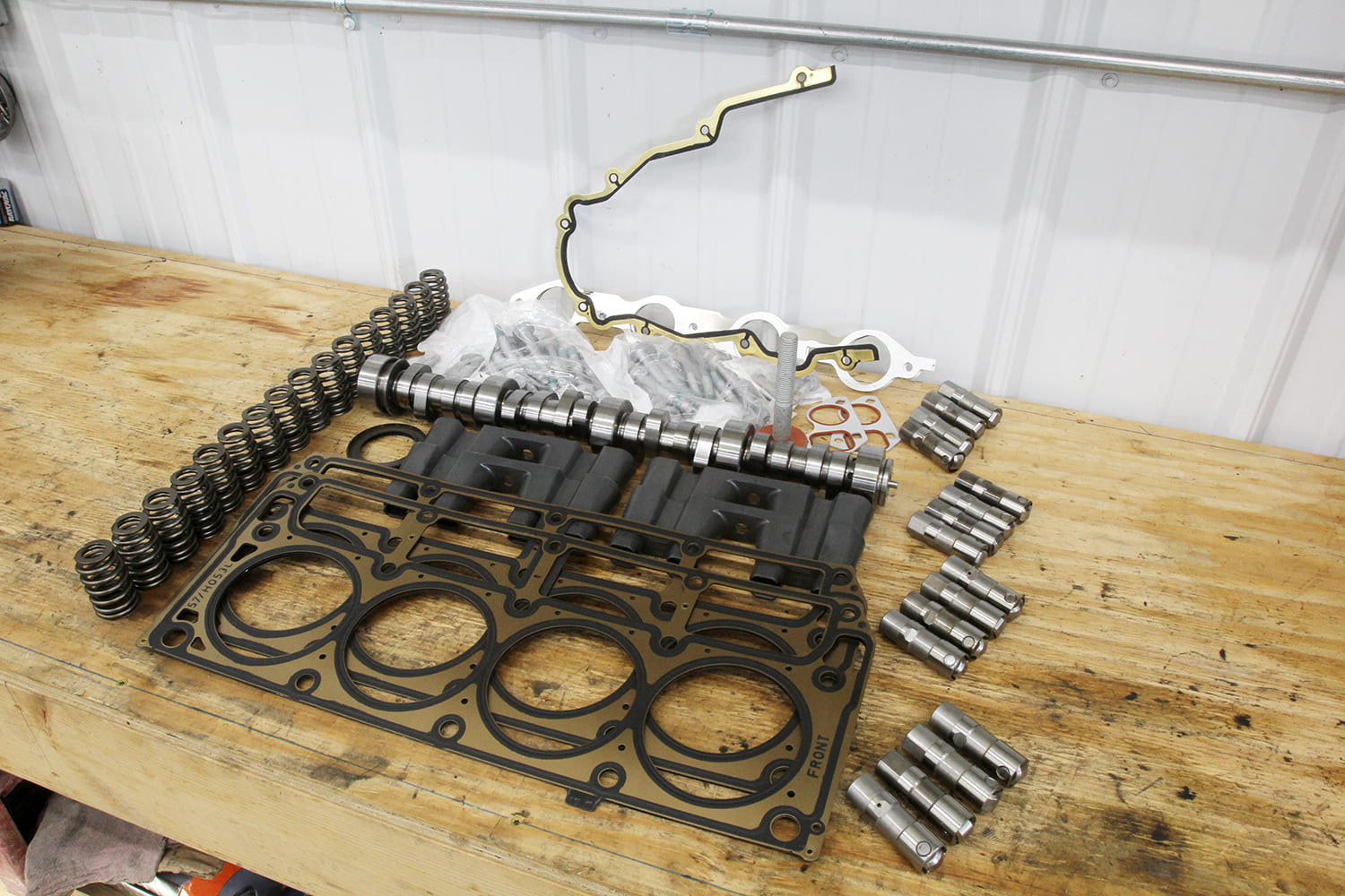 002 AFM delete kit cam lifters gaskets valve springs laid out
