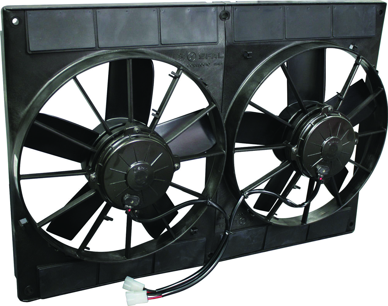 005 Spal dual 11 inch high performance fans on shroud dual pull setup for radiators