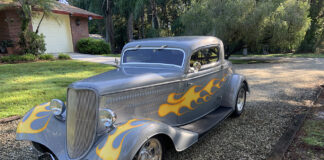 01 1934 ford three window model 40 front three quarter