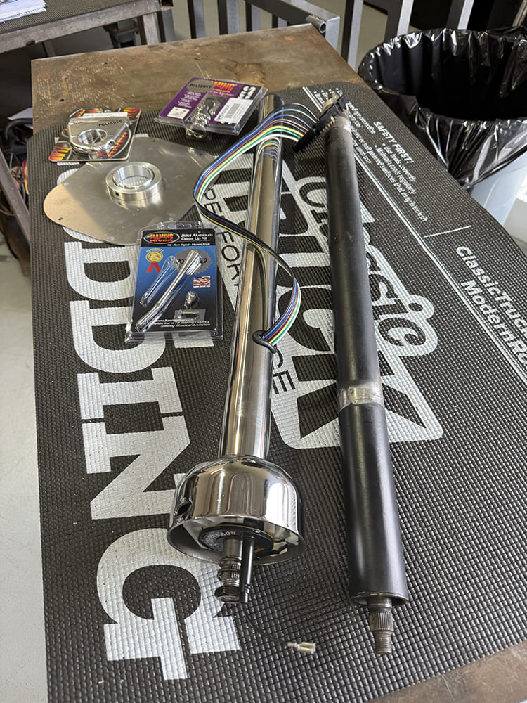 01 1948 Chevy truck Flaming River tilt column new parts wiring billet mounts