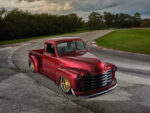 01 1953 chevy 3100 custom truck pro touring build candy red gold wheels race track