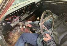 01 1964 Pontiac GTO interior disassembly with stock tilt column removal and exposed under dash wiring