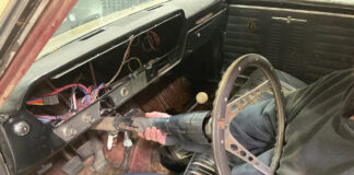 01 1964 Pontiac GTO interior disassembly with stock tilt column removal and exposed under dash wiring