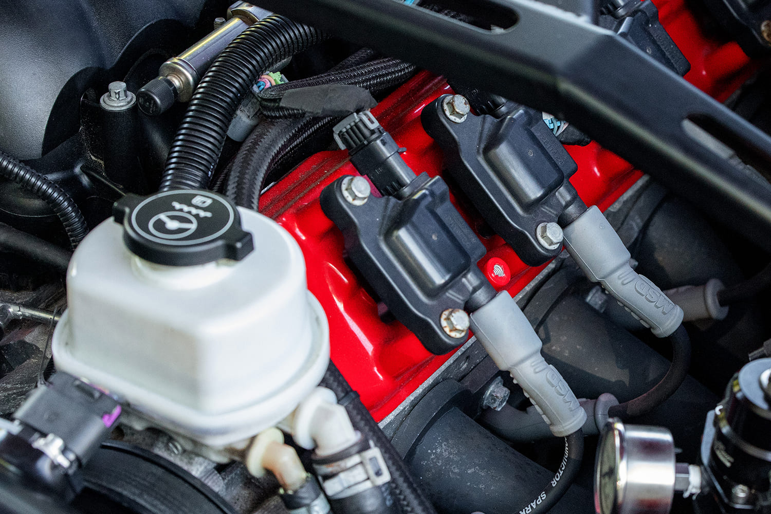 010 1988 IROC Z Camaro MSD wires LS coil packs red valve covers