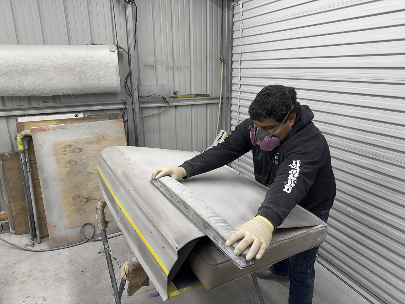 012 Block sanding 1963 Chevy Nova door skin in primer