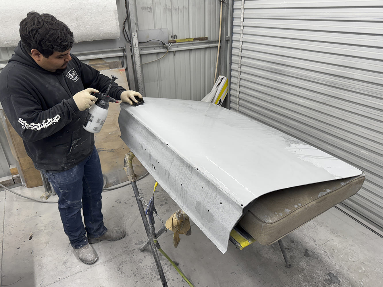 013 Wet sanding 1963 Chevy Nova door with spray bottle