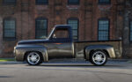 04 1955 Ford F 100 full side profile bronze paint chrome wheels resto stance