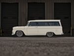 04 1966 Chevrolet Suburban side view showcasing shaved trim flush glass and deep dish rear wheels