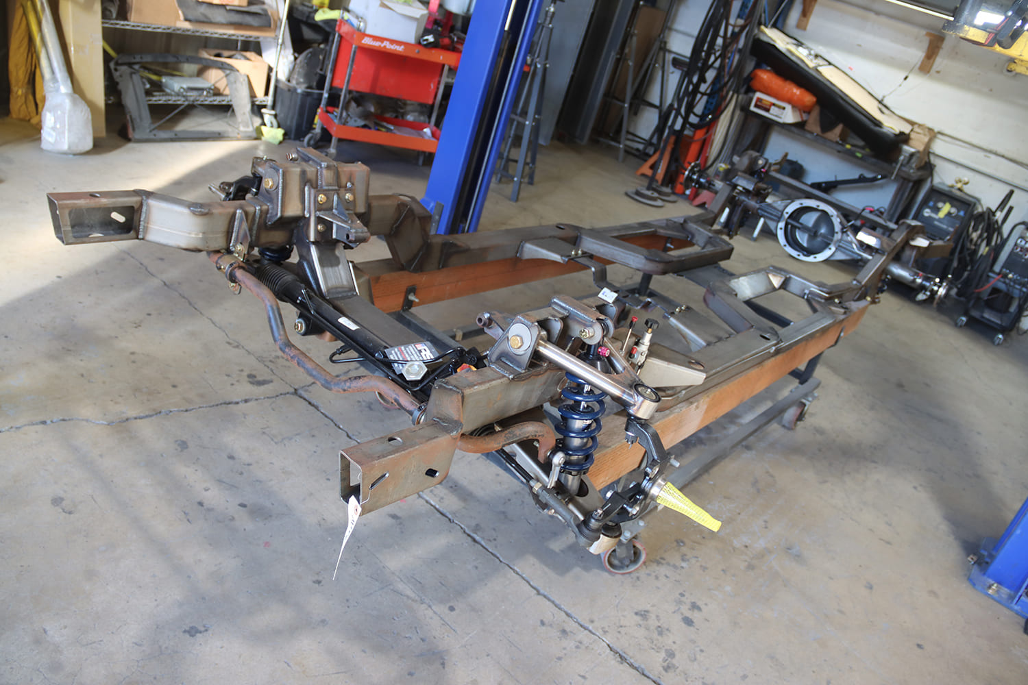 04 1967 Pontiac Firebird custom full frame with tubular control arms and QA1 coilovers on shop dolly