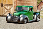 05 1947 Dodge truck front view chopped style billet wheels green and black theme
