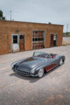 05 1956 Corvette C1 front angle shot custom bodywork with subtle shave and lowered suspension