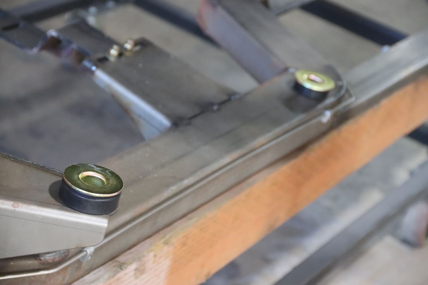 05 1967 Pontiac Firebird new body mount bushings test fitted on powder coated subframe rails