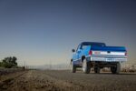 06 1981 gmc k15 wide rear view blue truck tailgate and chrome bumper details