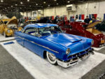 07 1953 Mercury Monterey show display indoor white carpet blue custom interior