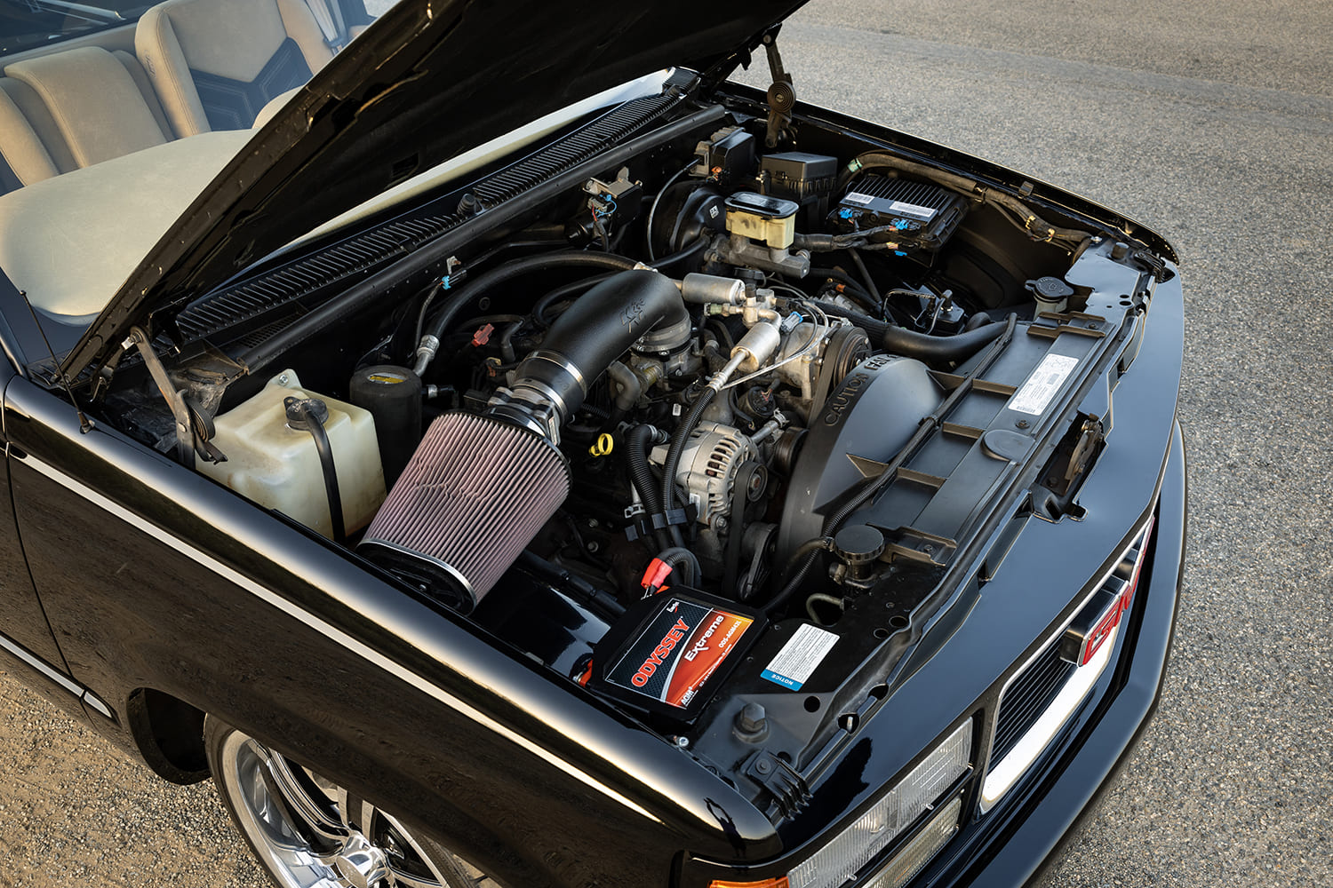 07 1996 gmc obs engine bay ls swap k&n filter odyssey battery serpentine front drive