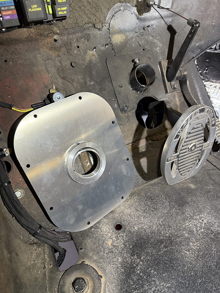 08 1948 Chevy truck billet column floor mount Dynomat floor prep clean wiring