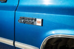 10 1981 gmc k15 sierra classic 1500 emblem closeup metallic blue paint chrome trim