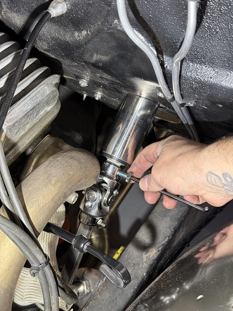 12 1948 Chevy truck stainless column shaft install securing Borgeson u joint bolts