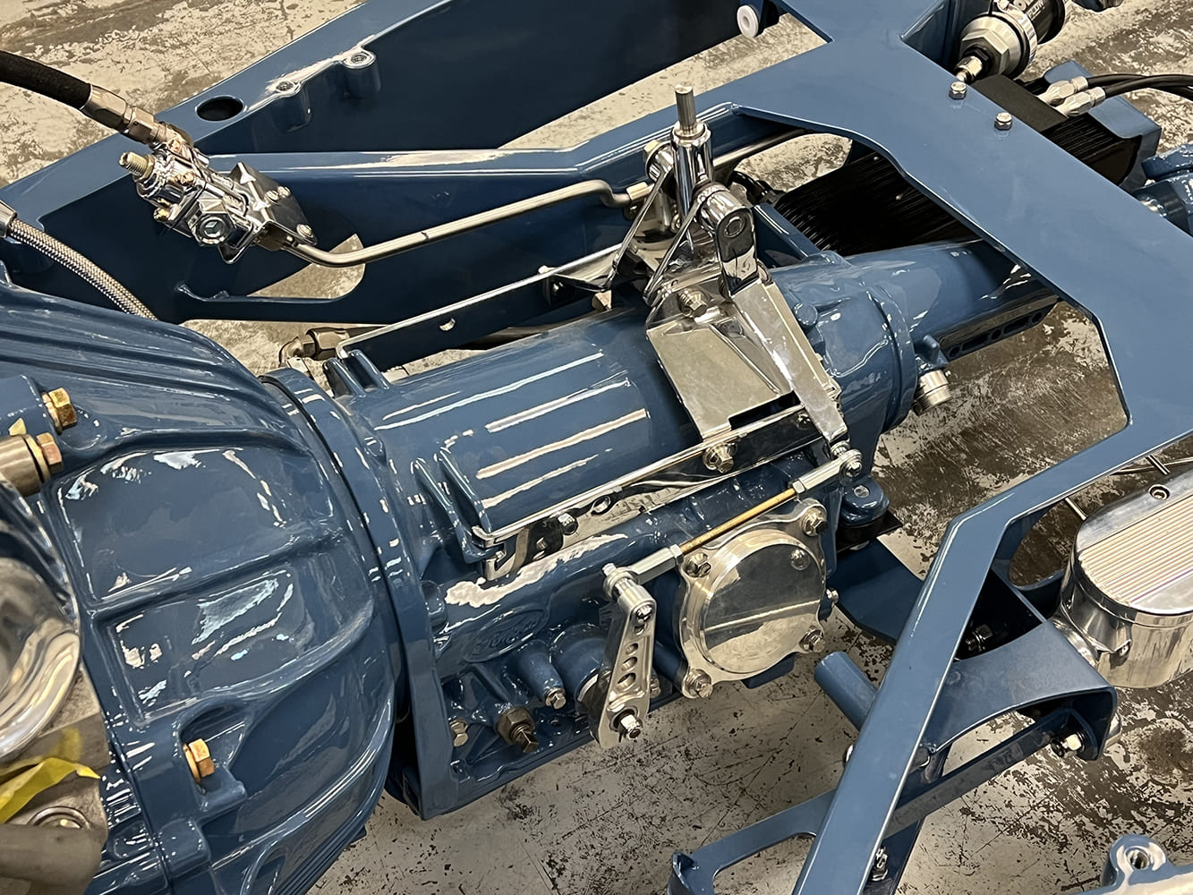 19 1929 Ford Roadster Richmond 5 speed transmission polished linkage