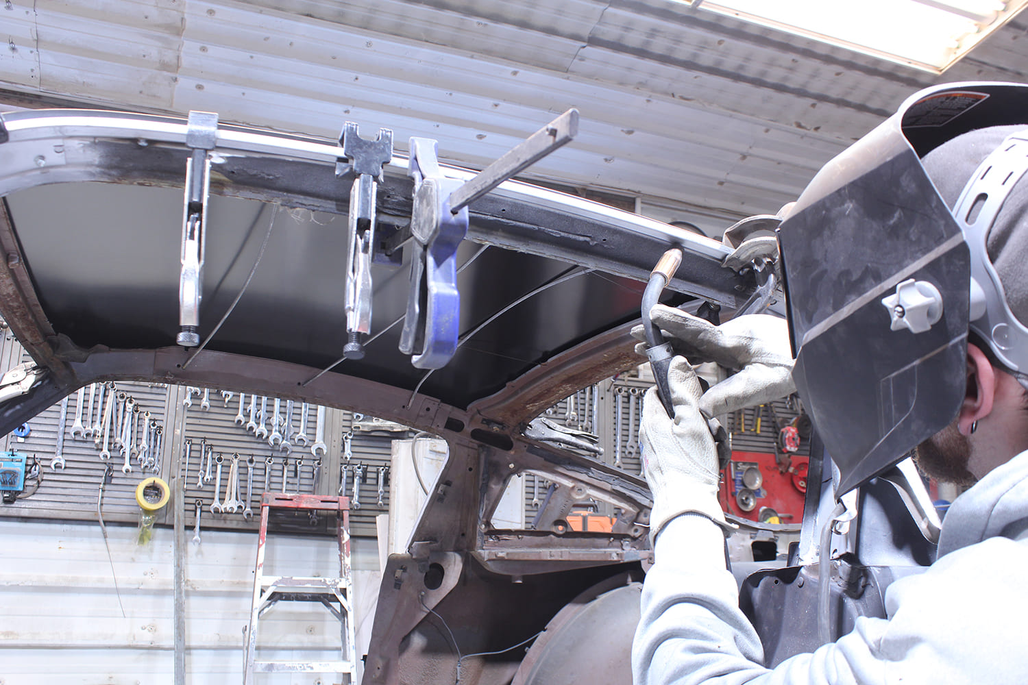 21 Red handled leadworking solder stick used for body panel seam filling and finishing