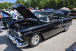22 Black Chevrolet with hood open chrome wheels event sticker 1713 car show setting