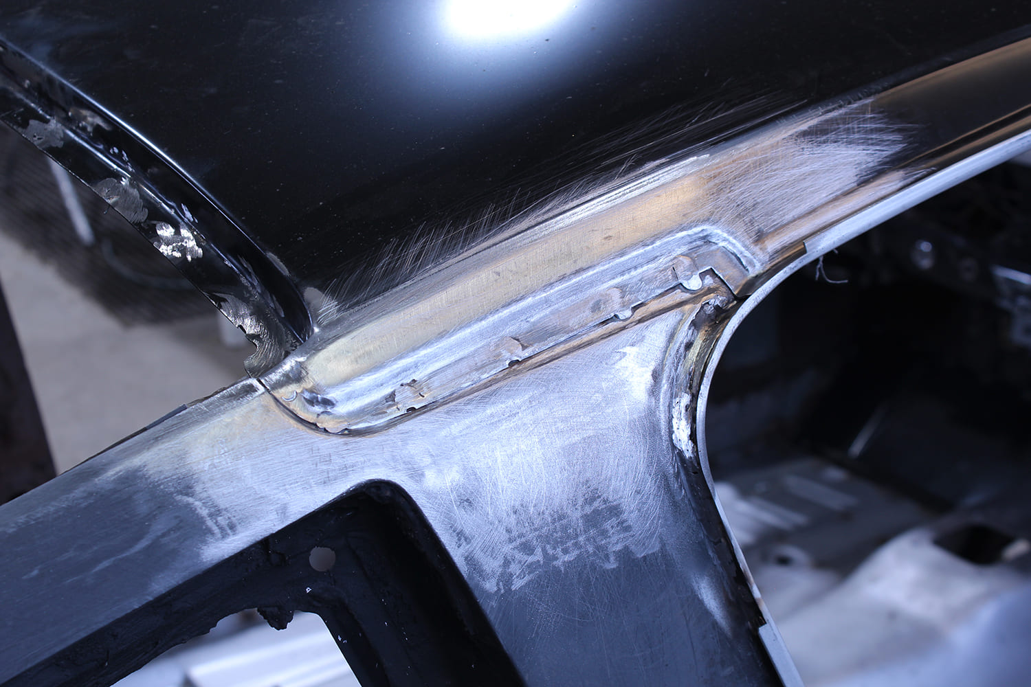 23 Heated seam smoothed using copper mesh pad for proper lead solder adhesion and shape