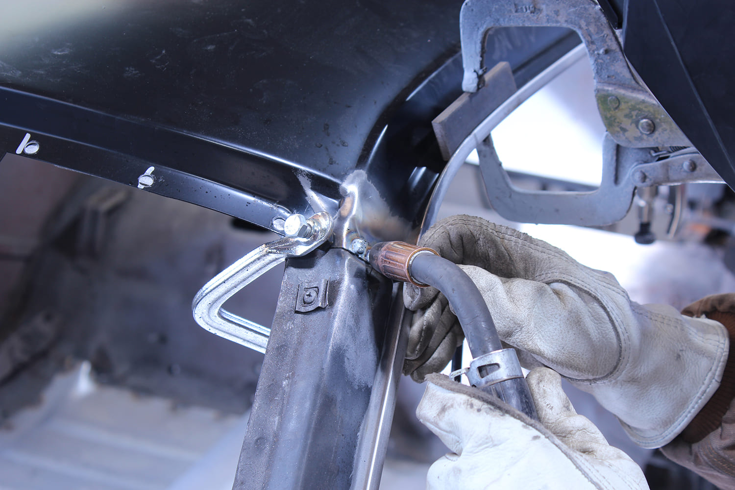 24 Bare roof structure cleaned and prepped for final panel alignment and welding