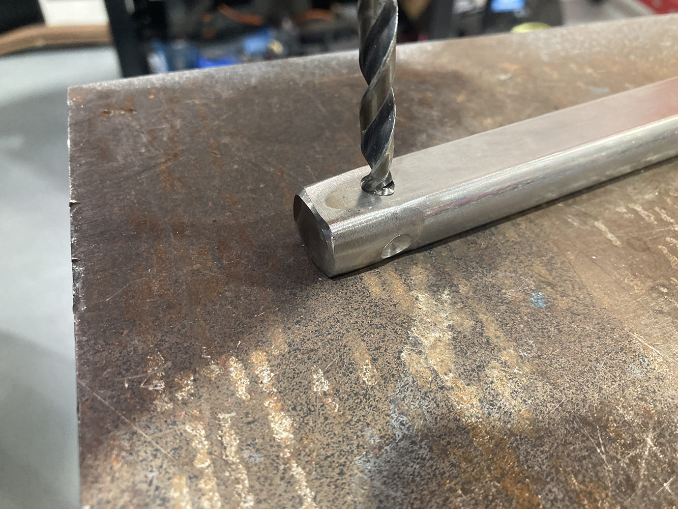 25 1964 Pontiac GTO drilling shaft for dimple to lock U joint set screw securely