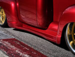 28 1953 chevy 3100 side skirt rocker panel custom molded candy red paint