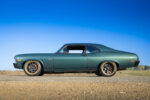 007 1972 Chevy Nova side view teal green paint lowered suspension LS badging
