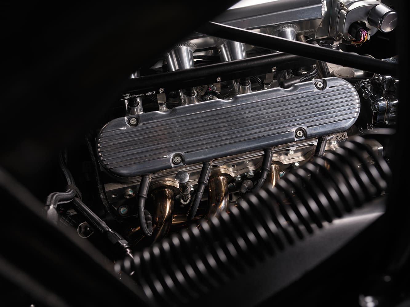 008 1977 Chevy Malibu Holley Sniper EFI valve covers