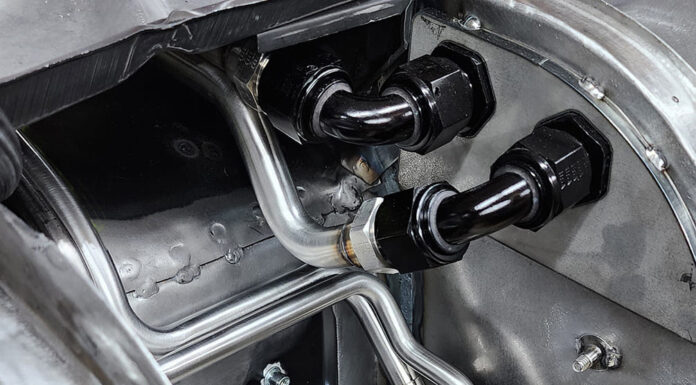 Custom Plumbing and Exhaust Systems 01 Stainless steel hard lines AN fittings firewall bulkhead connections welded mounting points