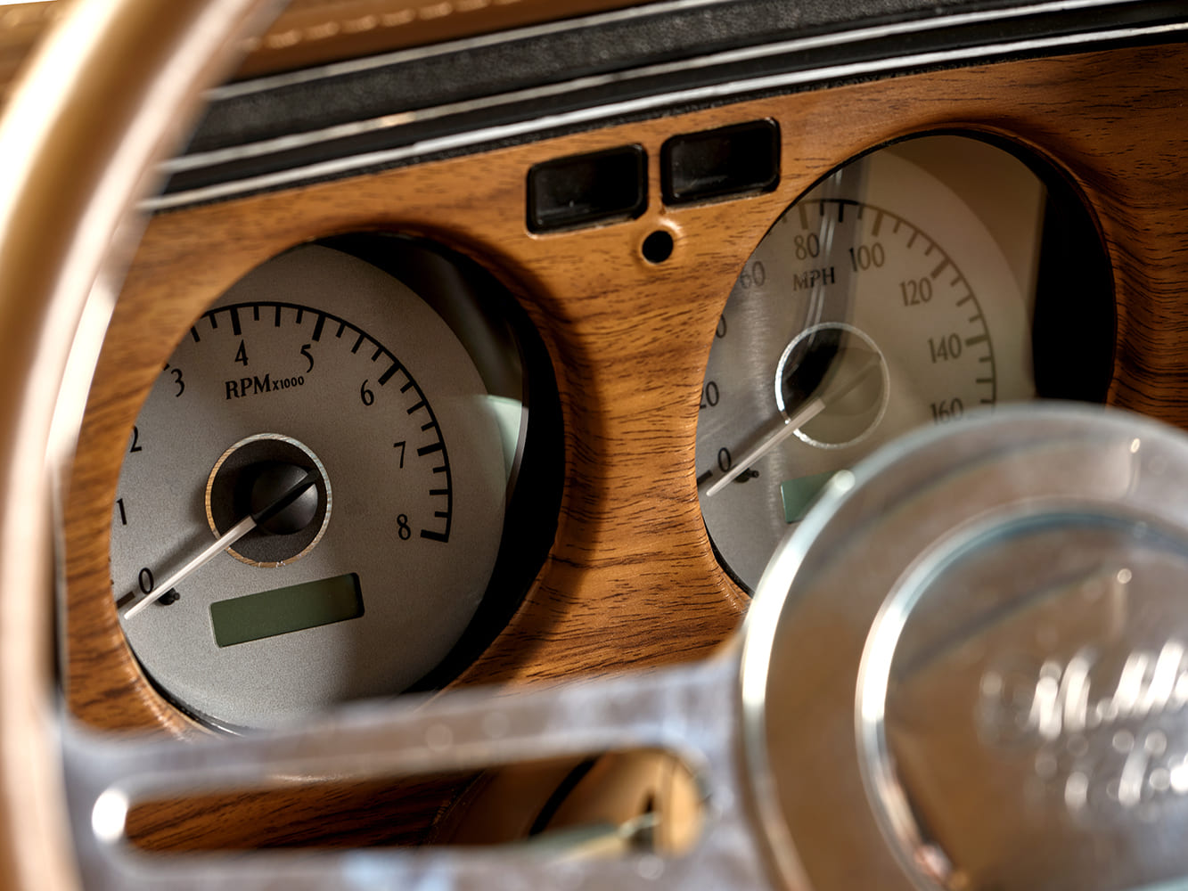 013 1977 Chevy Malibu Dakota Digital gauges wood bezel setup