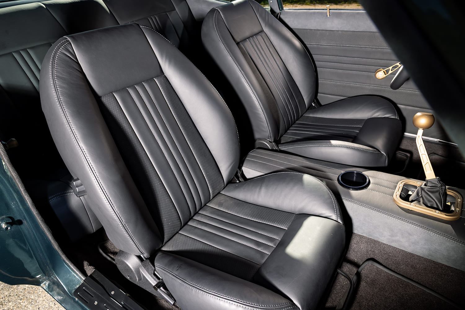 014 1972 Chevy Nova custom interior leather Procar seats suede dash insert