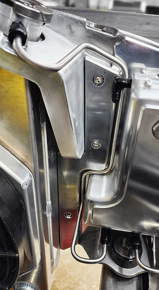 02 Stainless hard line routing 90 degree elbow fitting hex fasteners tight corner bend