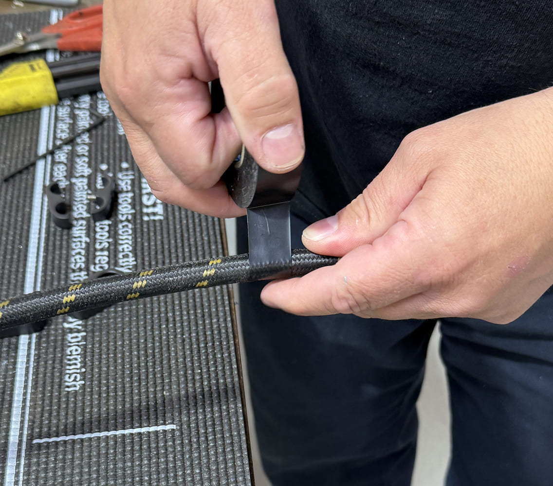 07 Wrapping braided hose end with tape prep for clean cut AN fitting install