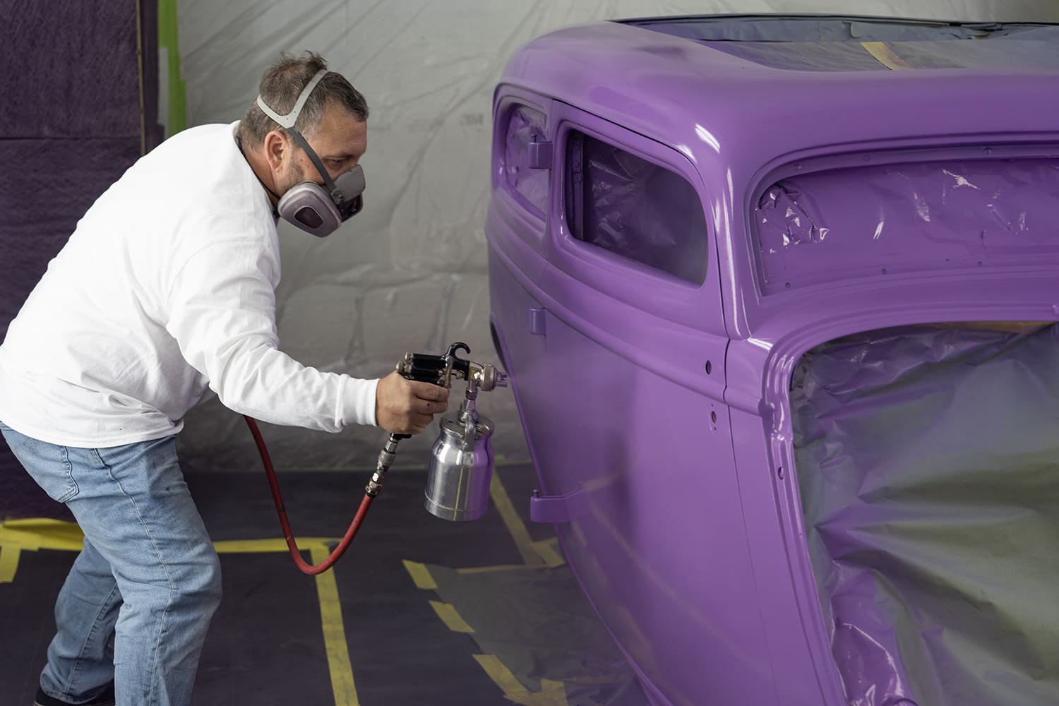 10 Fully painted 1930s Ford coupe body metallic purple flake ready for assembly