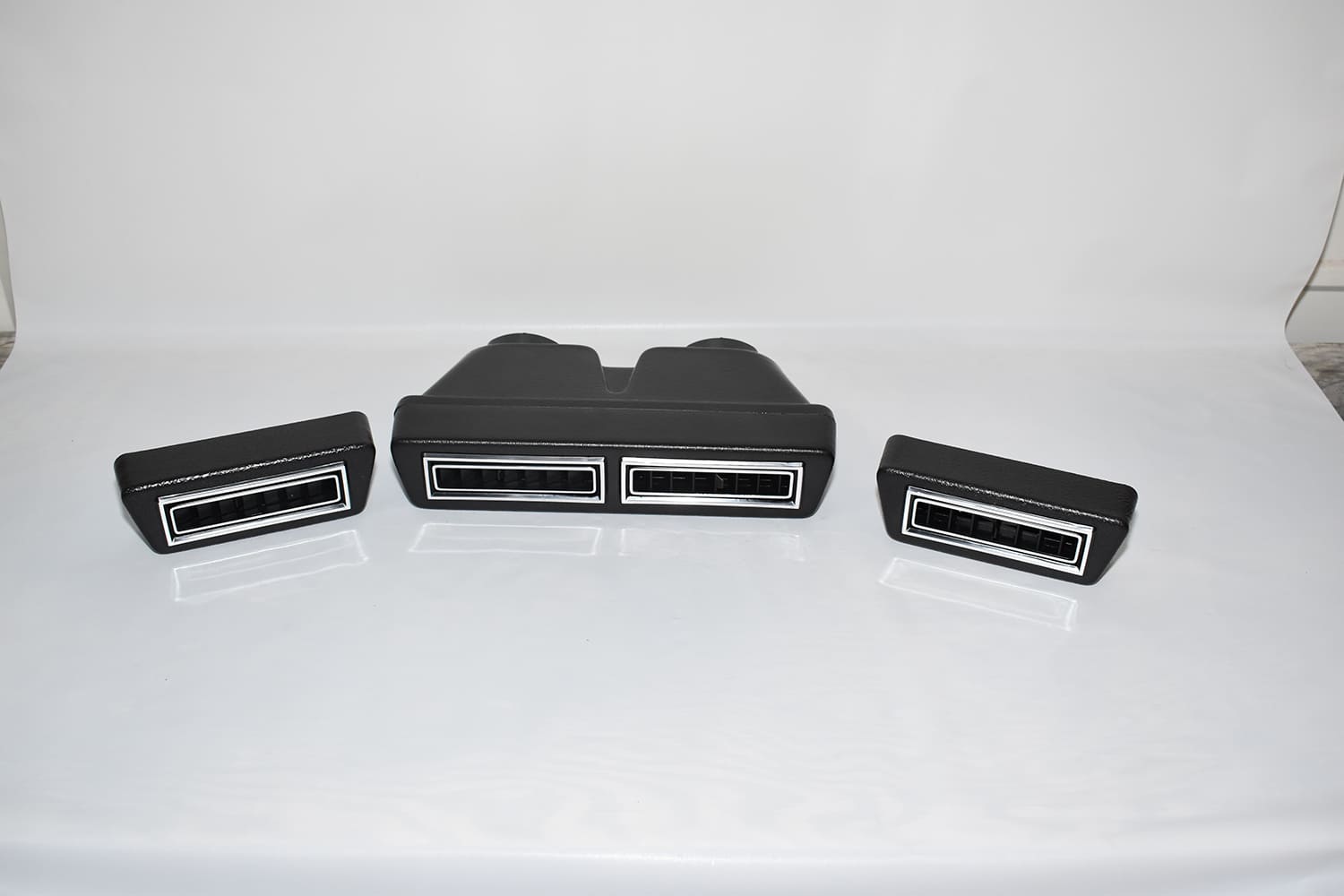 14 1951 Chevy AC underdash vent kit three piece black plastic louvers dash mount