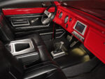 15 Custom C10 interior black bucket seats white stitching red dashboard gauges