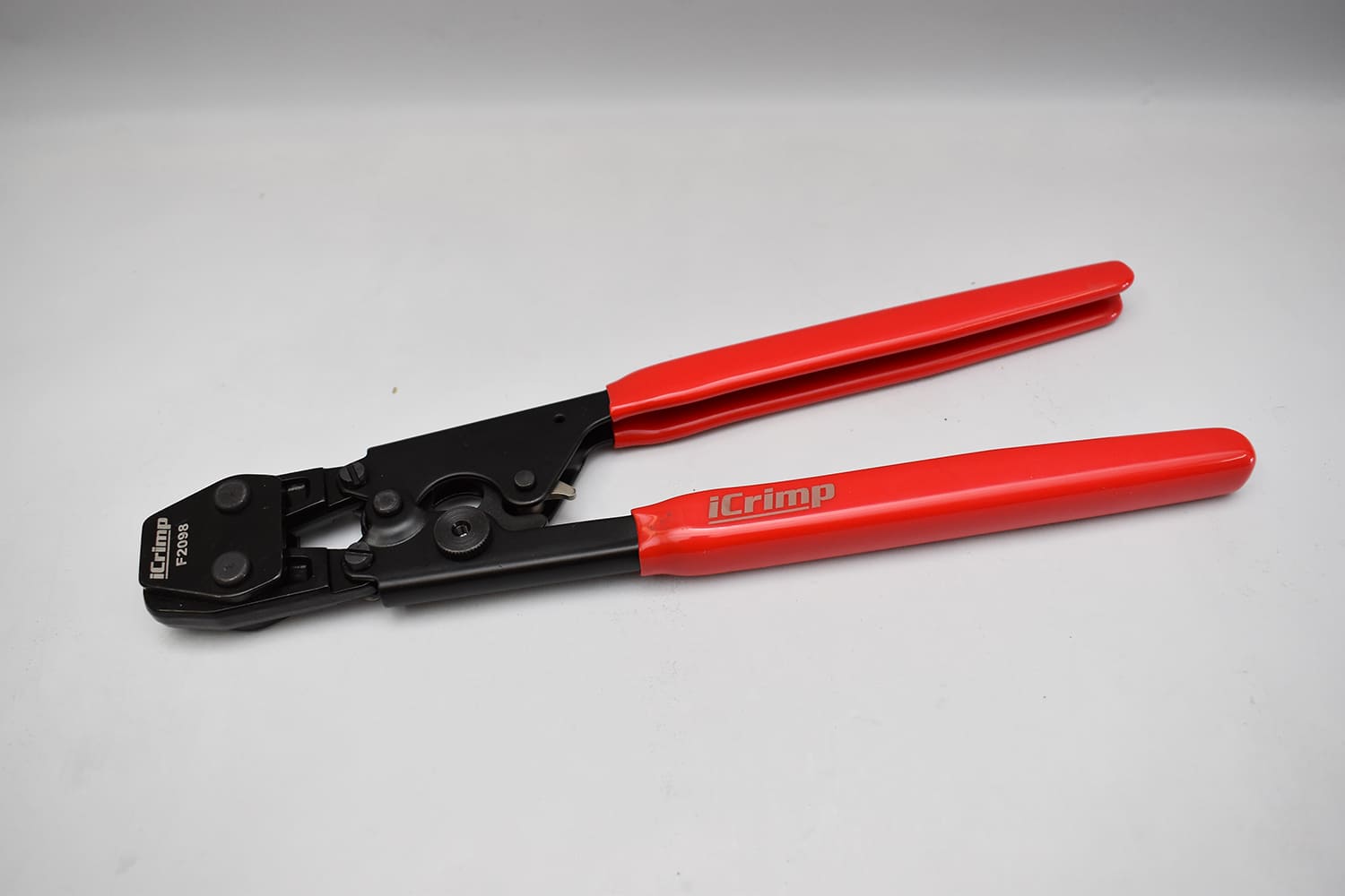 20 1951 Chevy AC hose clamp crimper tool iCrimp F2098 red handle ratcheting jaws