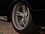 27 Custom alloy wheel closeup matte silver finish low profile tire