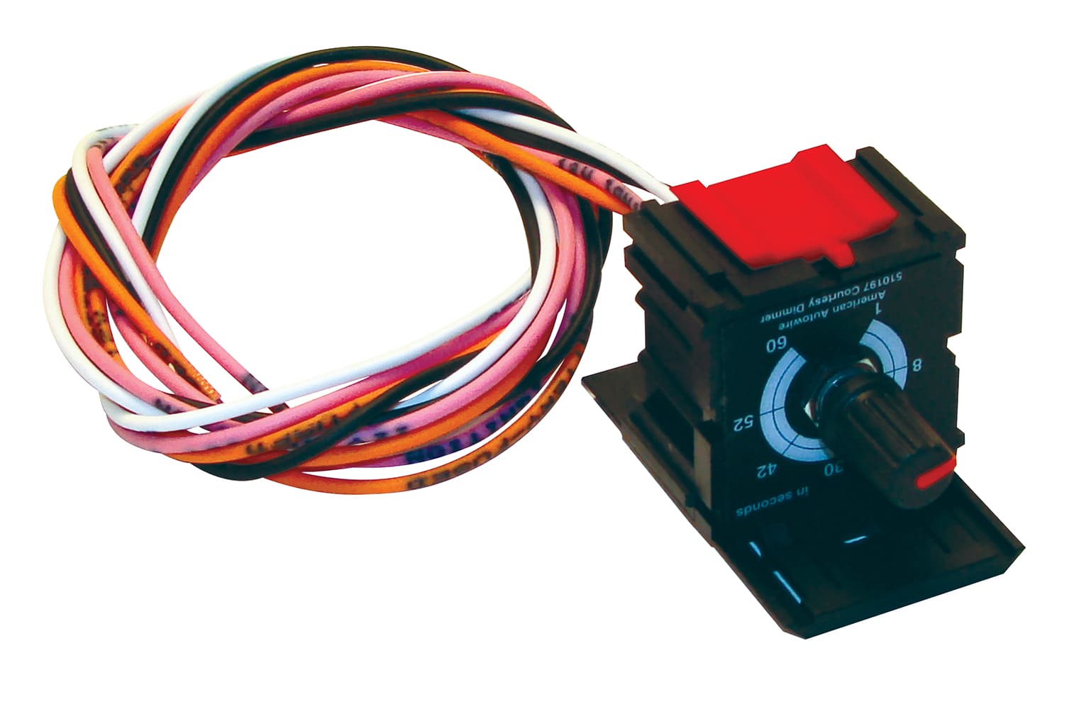 37 Black rotary dimmer switch red top multi colored wires American Autowire 510197