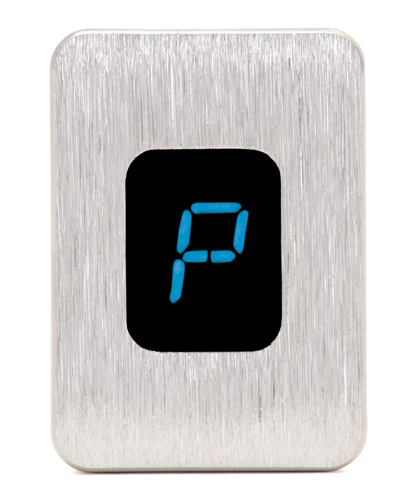 40 Brushed metal panel blue LED 7 segment display illuminated P